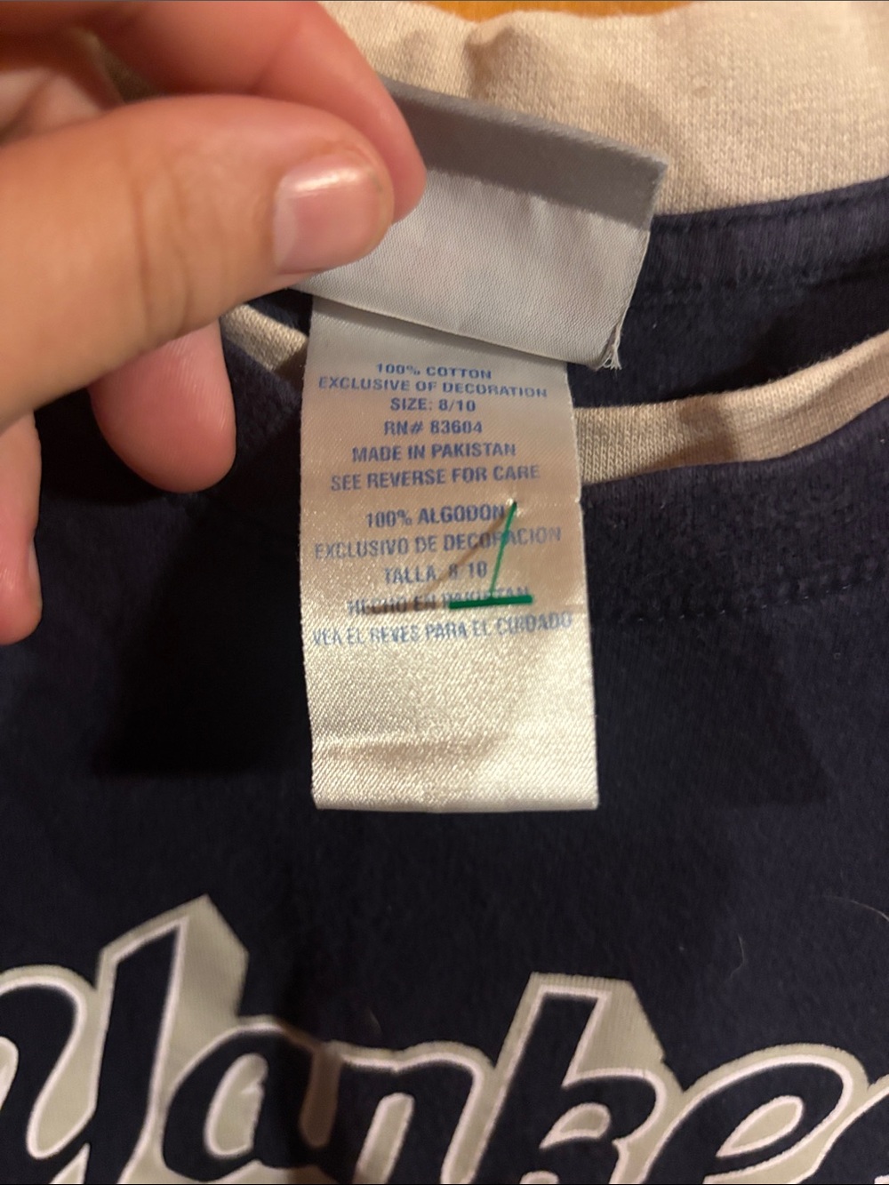 Genuine Merchandise Navy and Cream Layered-Look Team Tee - Picture 3 of 3